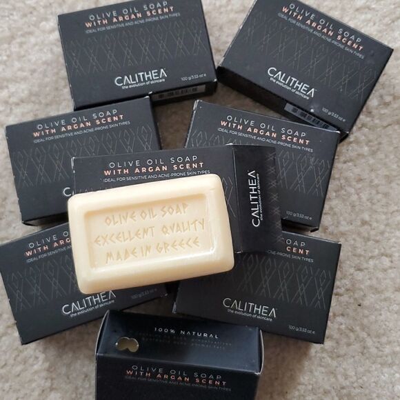 CALITHEA SKINCARE 3.5OZ Olive Oil Soap With Argan: 100% Natural 2 Pack - Picture 4 of 7